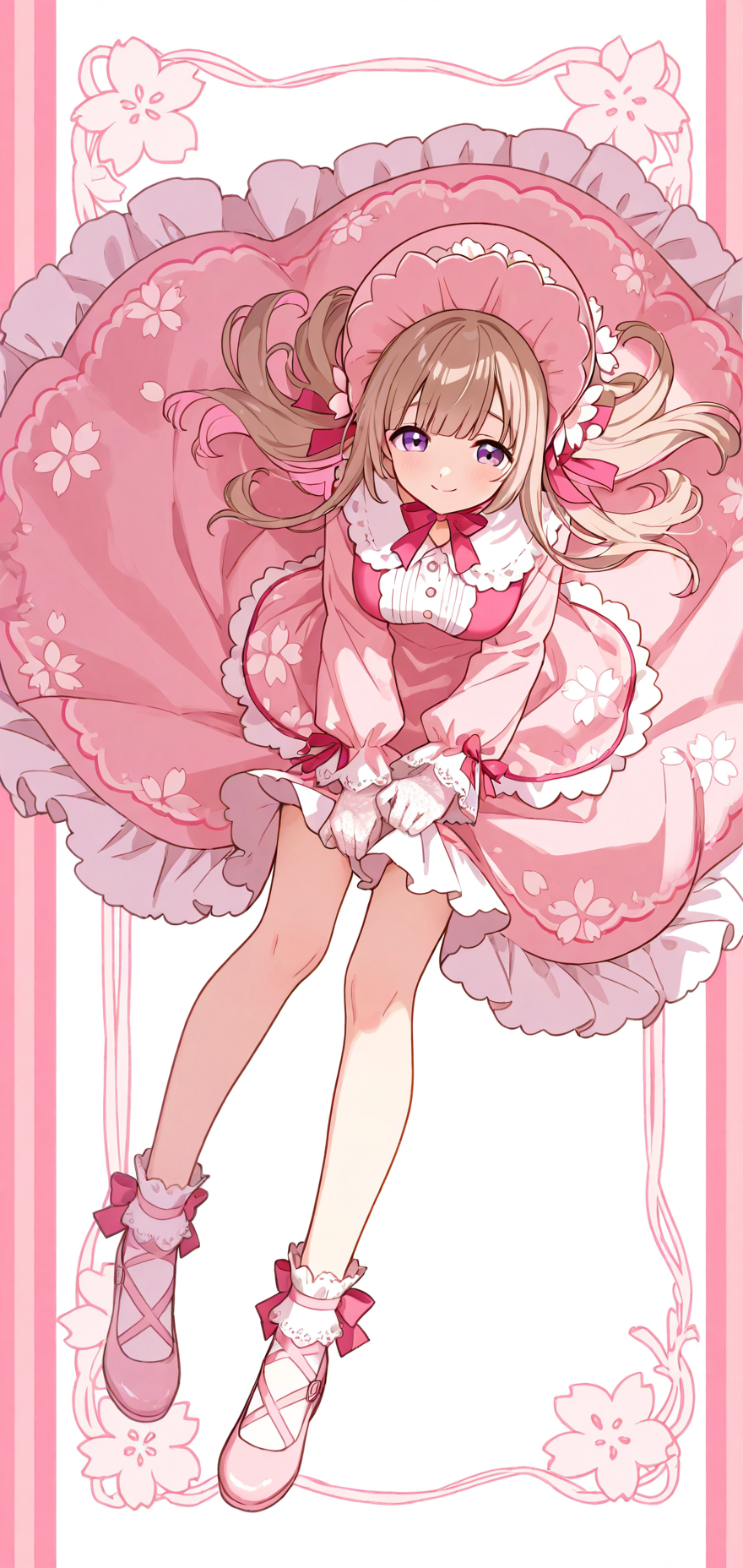 ピンクのドレスをまとった紬